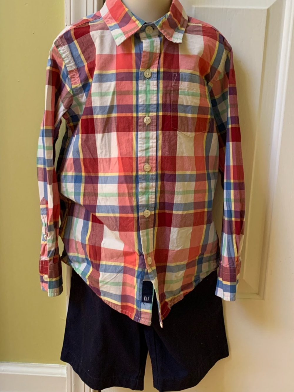 NWT GAP Boys Plaid Shirt Ralph Lauren Boys Navy Shorts SET Size 6